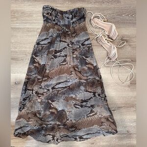 L’agence snakeprint midi dress